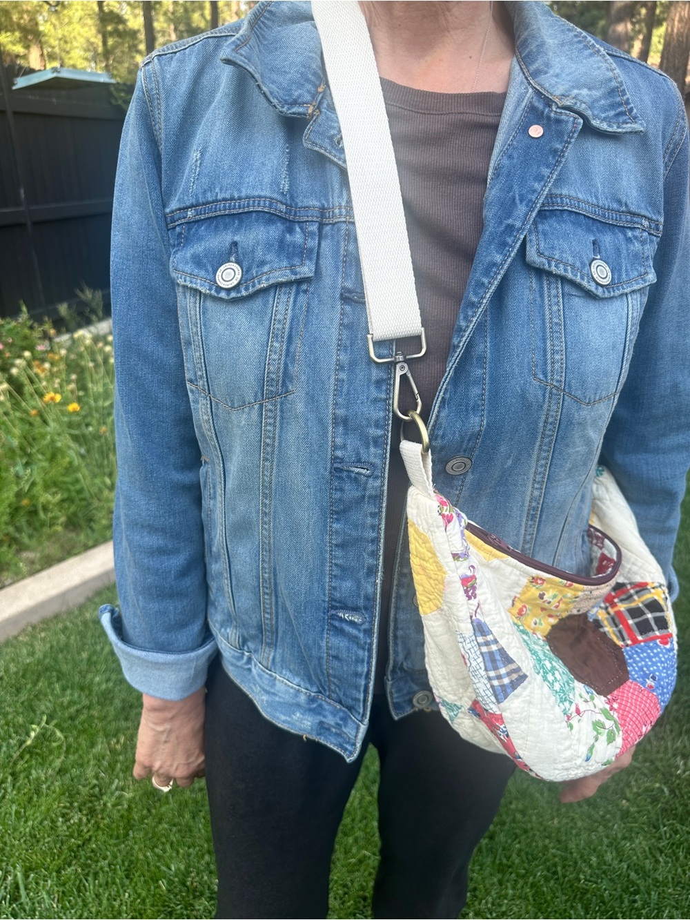 Handmade from Vintage Quilt Patchwork Crossbody/Bumbag cottage core - Picture 3 of 15
